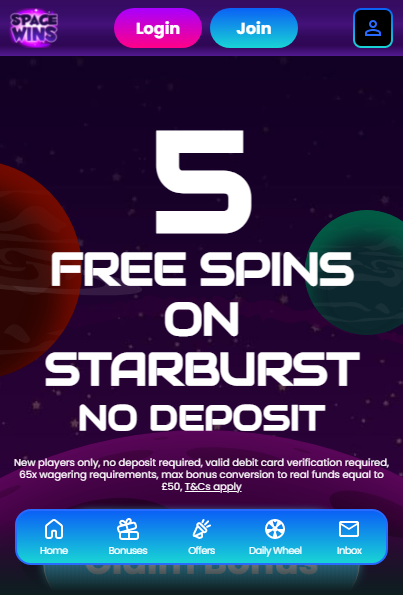 Space Wins Casino Mobile screenshot